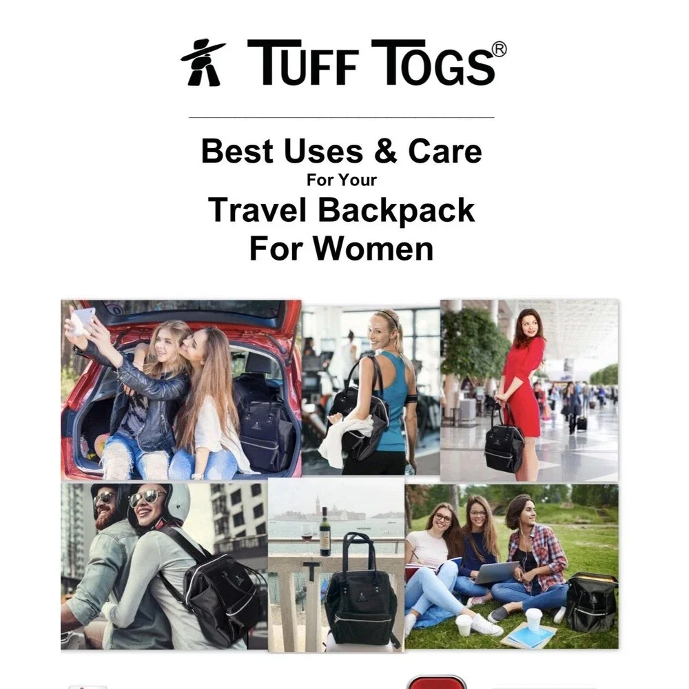Tuff Togs Convertible Backpack Diaper Bag Large Travel Shoulder Tote Black Gray